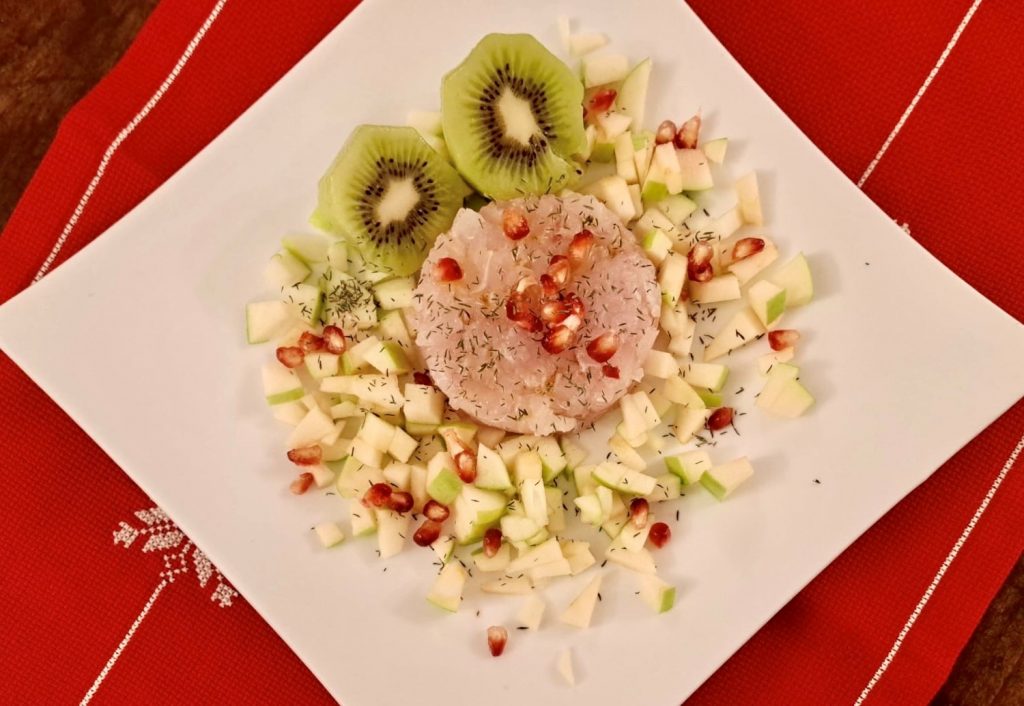 Tartare di branzino e mela verde