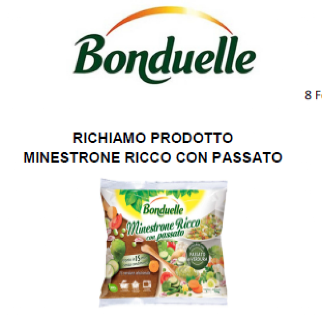 AFFISSIONE richiamo prodotto Minestrone Ricco Bonduelle