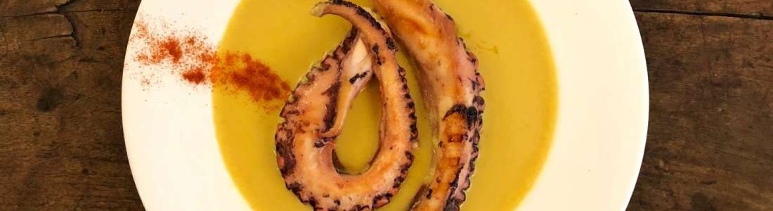 Polpo su crema di ceci alla curcuma - Ittica Brianza
